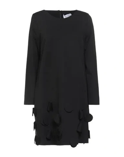 Meimeij Woman Mini Dress Black Size 4 Viscose, Polyamide, Elastane, Acetate