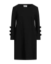 Meimeij Woman Mini Dress Black Size 8 Viscose, Polyamide, Elastane, Acetate In Schwarz