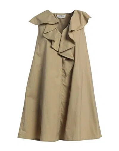 Meimeij Woman Mini Dress Camel Size 6 Cotton In Beige