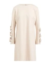 Meimeij Woman Mini Dress Cream Size 6 Viscose, Polyamide, Elastane In Neutral