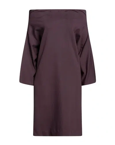 Meimeij Woman Mini Dress Deep Purple Size 8 Viscose, Polyamide, Elastane