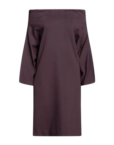 Meimeij Woman Mini Dress Plum Size 6 Viscose, Polyamide, Elastane In Purple