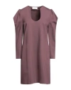 Meimeij Woman Mini Dress Deep Purple Size 6 Viscose, Polyamide, Ecocoolmax In Purple