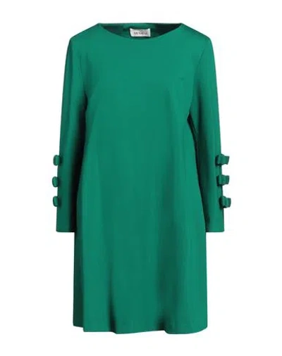 Meimeij Woman Mini Dress Green Size 10 Viscose, Polyamide, Elastane, Acetate