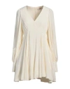 Meimeij Woman Mini Dress Ivory Size 4 Acetate, Silk, Polyester In White