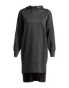 Meimeij Woman Mini Dress Lead Size 8 Viscose, Polyamide, Elastane In Black