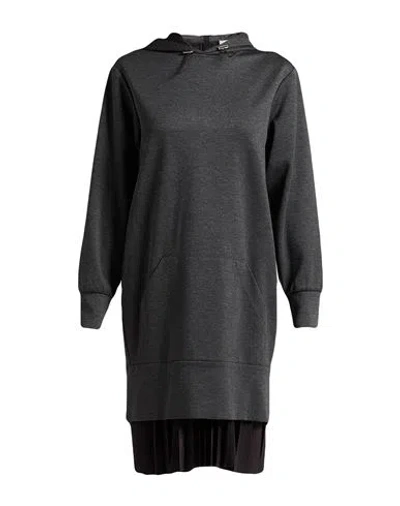 Meimeij Woman Mini Dress Lead Size 8 Viscose, Polyamide, Elastane In Black