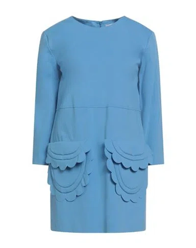 Meimeij Woman Mini Dress Light Blue Size 10 Cotton, Polyamide, Elastane, Acetate