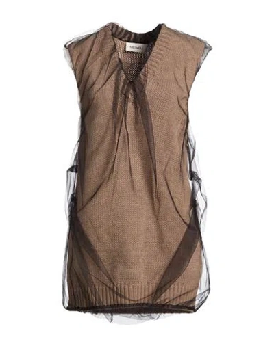 Meimeij Woman Mini Dress Light Brown Size 6 Acrylic, Viscose, Wool, Alpaca Wool In Nude