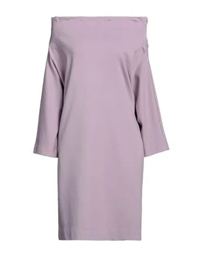 Meimeij Woman Mini Dress Lilac Size 4 Viscose, Polyamide, Elastane In Purple