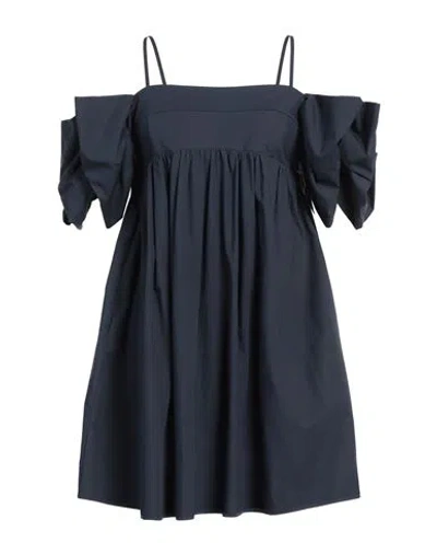 Meimeij Woman Mini Dress Midnight Blue Size 8 Cotton