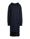 Meimeij Woman Mini Dress Navy Size 10 Viscose, Polyamide, Elastane In Blue