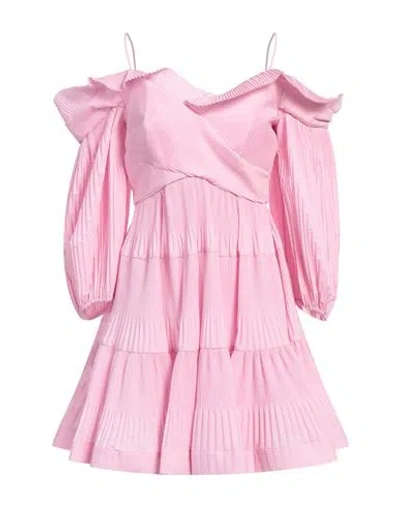 Meimeij Woman Mini Dress Pink Size 6 Polyester, Cotton, Acetate, Elastane, Polyamide