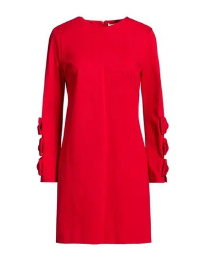 Meimeij Woman Mini Dress Red Size 10 Viscose, Polyamide, Elastane