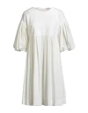 Meimeij Woman Mini Dress White Size 4 Polyester, Viscose, Elastane, Polyamide
