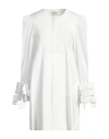 Meimeij Woman Mini Dress White Size 4 Viscose, Polyamide, Elastane, Polyester In White