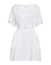 Meimeij Woman Mini Dress White Size 6 Cotton In White