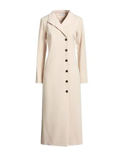 Meimeij Woman Overcoat & Trench Coat Cream Size 10 Viscose, Polyamide, Elastane In Neutral