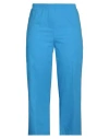 Meimeij Woman Pants Azure Size 10 Cotton In Blue