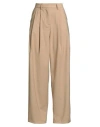 Meimeij Woman Pants Beige Size 4 Polyester, Viscose, Elastane, Cotton In Brown