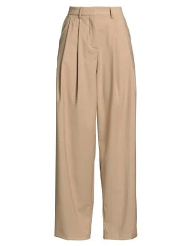 Meimeij Woman Pants Beige Size 4 Polyester, Viscose, Elastane, Cotton In Brown