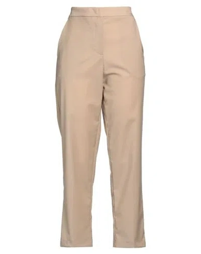 Meimeij Woman Pants Beige Size 8 Polyester, Wool, Elastane, Acetate