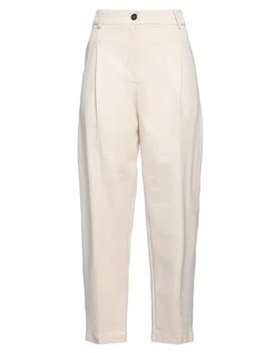 Meimeij Woman Pants Beige Size 4 Viscose, Elastane, Polyester, Cotton