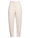 Meimeij Woman Pants Beige Size 6 Viscose, Polyamide, Elastane, Polyester, Cotton In Beige