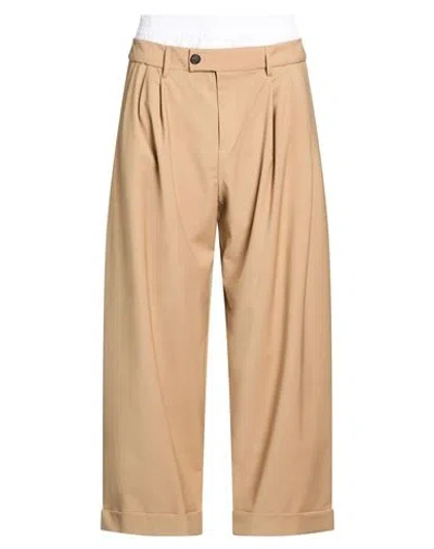 Meimeij Woman Pants Camel Size 10 Polyester, Wool, Elastane, Cotton, Acetate In Beige