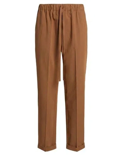 Meimeij Woman Pants Camel Size 2 Polyester, Viscose, Wool, Elastane In Beige