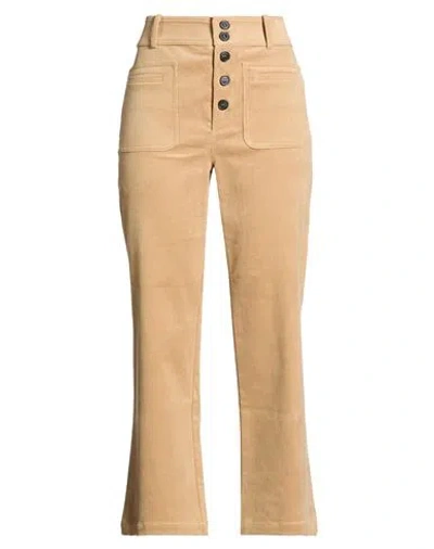 Meimeij Woman Pants Camel Size 4 Cotton, Elastane, Acetate In Neutral