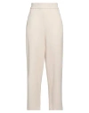 Meimeij Woman Pants Cream Size 6 Viscose, Polyamide, Elastane, Acetate In White