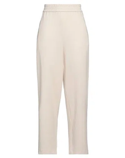 Meimeij Woman Pants Cream Size 6 Viscose, Polyamide, Elastane, Acetate In White