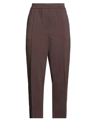 Meimeij Woman Pants Dark Brown Size 10 Viscose, Polyamide, Elastane, Acetate