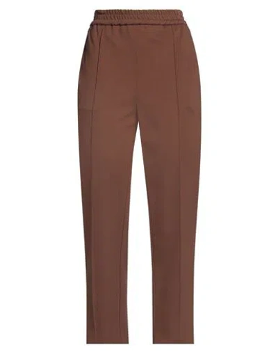 Meimeij Woman Pants Dark Brown Size 8 Viscose, Polyamide, Elastane