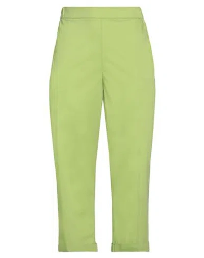 Meimeij Woman Pants Green Size 10 Cotton, Polyamide, Elastane In Green