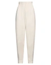 Meimeij Woman Pants Ivory Size 4 Viscose, Polyamide, Elastane In White