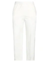 Meimeij Woman Pants Ivory Size 8 Cotton, Polyamide, Elastane, Polyester In White