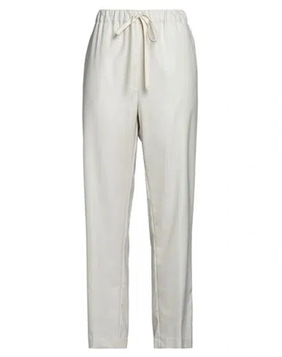 Meimeij Woman Pants Ivory Size 8 Polyester, Viscose, Elastane, Acetate In White