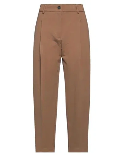 Meimeij Woman Pants Khaki Size 8 Viscose, Elastane, Polyester, Cotton In Beige