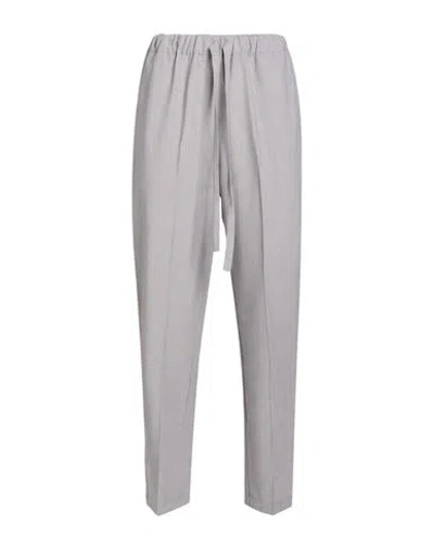 Meimeij Woman Pants Light Grey Size 38 Polyester, Viscose, Wool, Elastane