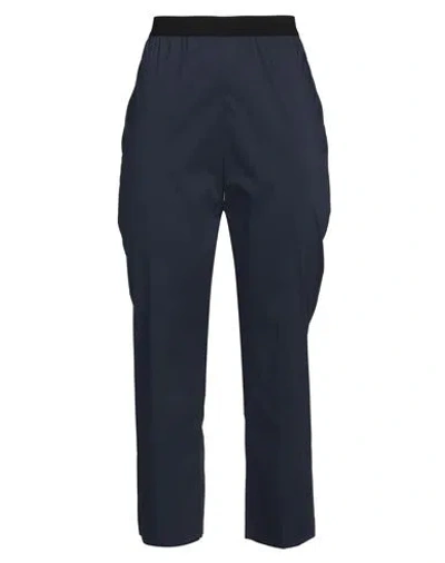 Meimeij Woman Pants Navy Size 4 Cotton, Polyamide, Elastane In Navy Blue