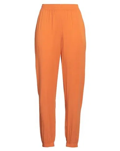 Meimeij Woman Pants Orange Size 4 Acetate, Viscose, Elastane