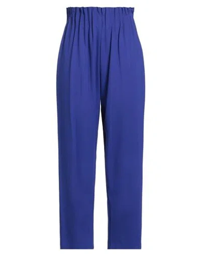 Meimeij Woman Pants Purple Size 4 Viscose, Polyamide, Elastane In Blue
