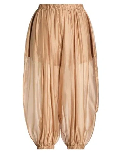 Meimeij Woman Pants Sand Size 4 Lyocell, Polyester In Nude