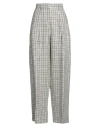 Meimeij Woman Pants White Size 4 Linen, Polyester, Cotton In White