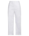 Meimeij Woman Pants White Size 8 Cotton, Polyamide, Elastane In White
