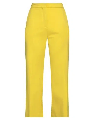 Meimeij Woman Pants Yellow Size 4 Viscose, Elastane, Polyester, Cotton