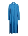 Meimeij Woman Shirt Azure Size 8 Cotton In Blue