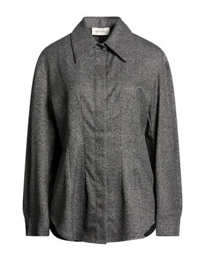 Meimeij Woman Shirt Black Size 8 Polyester, Viscose, Elastane